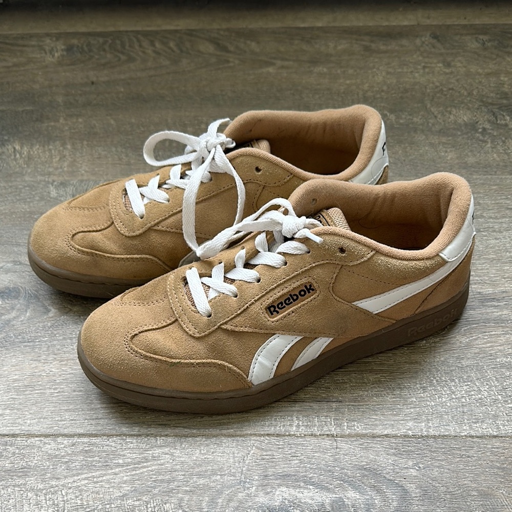 Reebok Men's Suede Sneakers in Tan and White